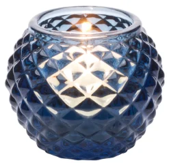 Teelichthalter, rund - blau