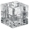 Teelichthalter Würfelmuster eckig, transparent - 6,2x6,2x6,2cm