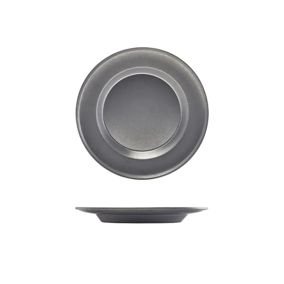 Teller, Edelstahl vintage, tief - 26cm