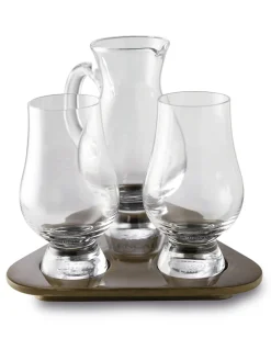 The Glencairn Whisky Tasting Set mit 2 Gläsern, Wasserkrug und Holztablett