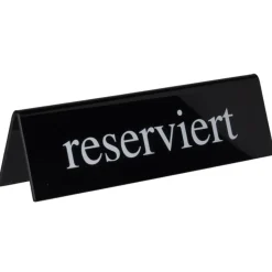 Tischaufsteller Kunststoff schwarz-weiß - reserviert