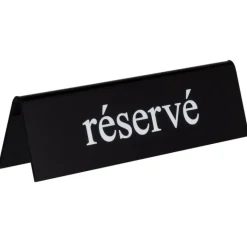 Tischaufsteller Kunststoff schwarz-weiß - réservé