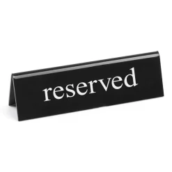 Tischaufsteller Kunststoff schwarz-weiß - reserved