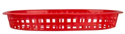 Tischkorb rot, PE, oval - 27x17,5x3,5cm