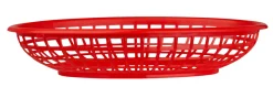Tischkorb rot, PE, oval - 23,5x15x4,5cm