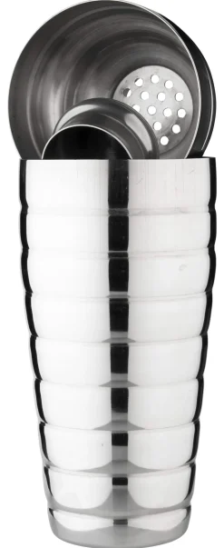 3-tlg. Cocktail Shaker, gerillt - Edelstahl (700ml)