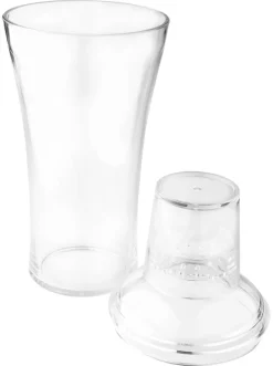 3-tlg. Cocktail Shaker, transparent - Kunststoff (600ml)
