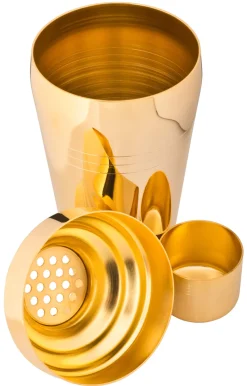 3-tlg. Cocktail Shaker Yukiwa Baron, goldfarben - 510ml