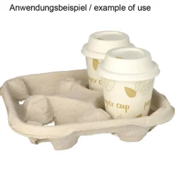Tragetablett Pappe 4,7x22,4x22,4cm - für 4 Becher (110 Stk.)