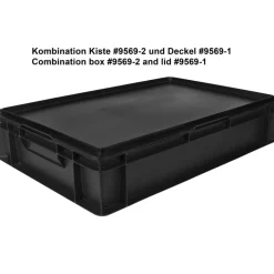 Transportkiste Euronorm schwarz - 60x40x12cm