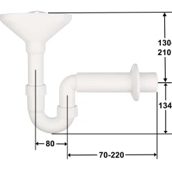 Trichtersiphon DN50 PP weis