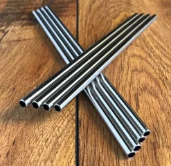 Trinkhalme, Edelstahl (6x210mm) - 25 Stk.