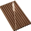 Trinkhalme, Edelstahl (8x150mm), kupferfarben - 10 Stk.-Set mit Reinigungsbürste