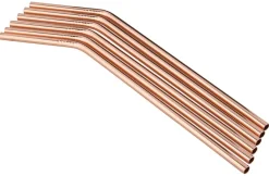 Trinkhalme, Edelstahl (5x230mm) - kupferfarben (6 Stk.)