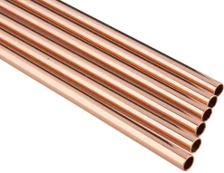 Trinkhalme, Edelstahl (5x230mm) - kupferfarben (6 Stk.)