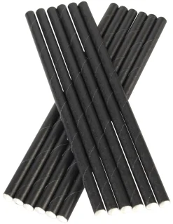 Trinkhalme, Papier (6x150mm), Prime Bar - schwarz (100 Stk.)