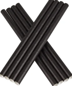 Trinkhalme, Papier (8x150mm), Prime Bar - schwarz (100 Stk.)