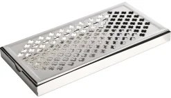 Tropfblech, eckig, Kreuzmuster - Edelstahl