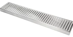 Tropfblech, Edelstahl mit Gitter - 2,5x10,5x50cm